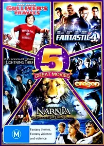 5 Great Movies Collection Gulliver's Tvs Percy Jackson,Narnia,Eragon,Fantastic 4 - Picture 1 of 6