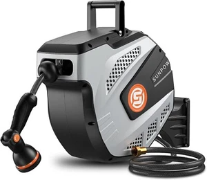 Einziehbare Gartenschlauchtrommel - 1/2 Zoll x 50 Fuß Wand-Schlauchtrommel mit 3/4 I - Bild 1 von 6