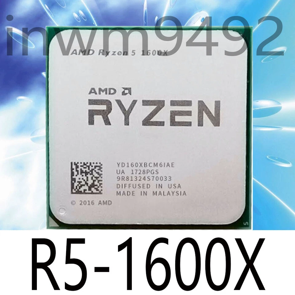 AMD Ryzen 5 1600X R5-1600X CPU Processor-3.6GHz 6Core 12Thr 95W Socket AM4  - Image 1 of 1