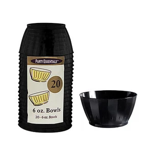 1 Party Essentials 6 Oz. Elegance/Deluxe Small Bowls-Black 20 Ct. - Picture 1 of 1