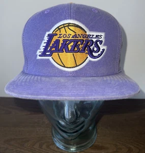 Mitchell Ness LA Lakers Hat Adjustable Snapback Flat Brim Hat EUC - Picture 1 of 7