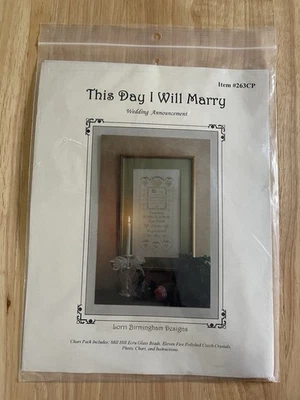 This Day I Will Marry Wedding Announcement Cross-stitch Lori Birmingham - Image 1 of 3
