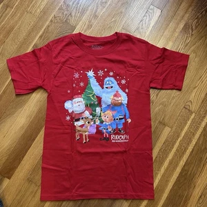 Rudolph das rotnasige Rentier Unisex rotes T-Shirt Größe Small (neu ohne Etikett) 100 % Baumwolle - Bild 1 von 5