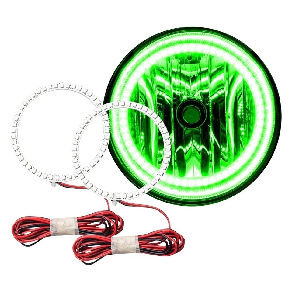 LED Fog Lights Halo Ring Lights Green For 2014-2018 Toyota Tundra Foto 1 de 4