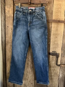 Old Navy Jungen Größe 12 Reg Painter Carpenter Jeans Denim dunkle Waschung verstellbar - Bild 1 von 9
