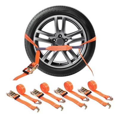 4x Spanngurte Autotransport 40 mm Zurrgurt Reifengurte Transportsicherung Auto - Bild 1 von 4