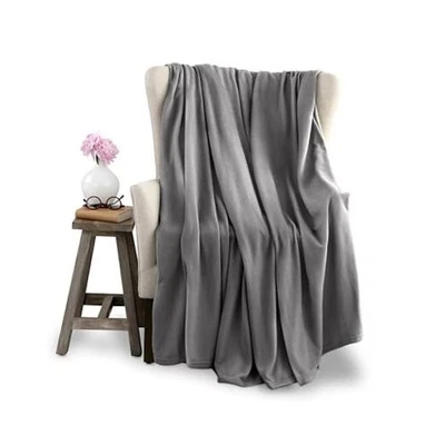 Manta Microfleece Talla | Comodidad para Todas las Estaciones | Gris King Ligero Supersuave Foto 1 de 4