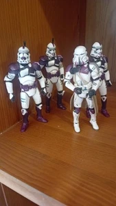 Star Wars Figures Mace Windu's 187th Purple Clone Troopers Joblot Of 4 mint - Picture 1 of 9