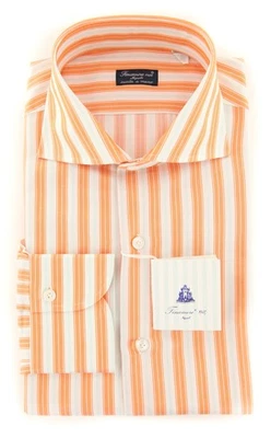 Camisa Finamore Napoli Naranja Rayas - Delgada - 15.5/39 - (FN824174) Foto 1 de 4