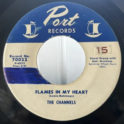 Rock, Funk / Soul The Channels - Flames In My Heart / My Lovin' Baby Port Record - Image 1 of 2