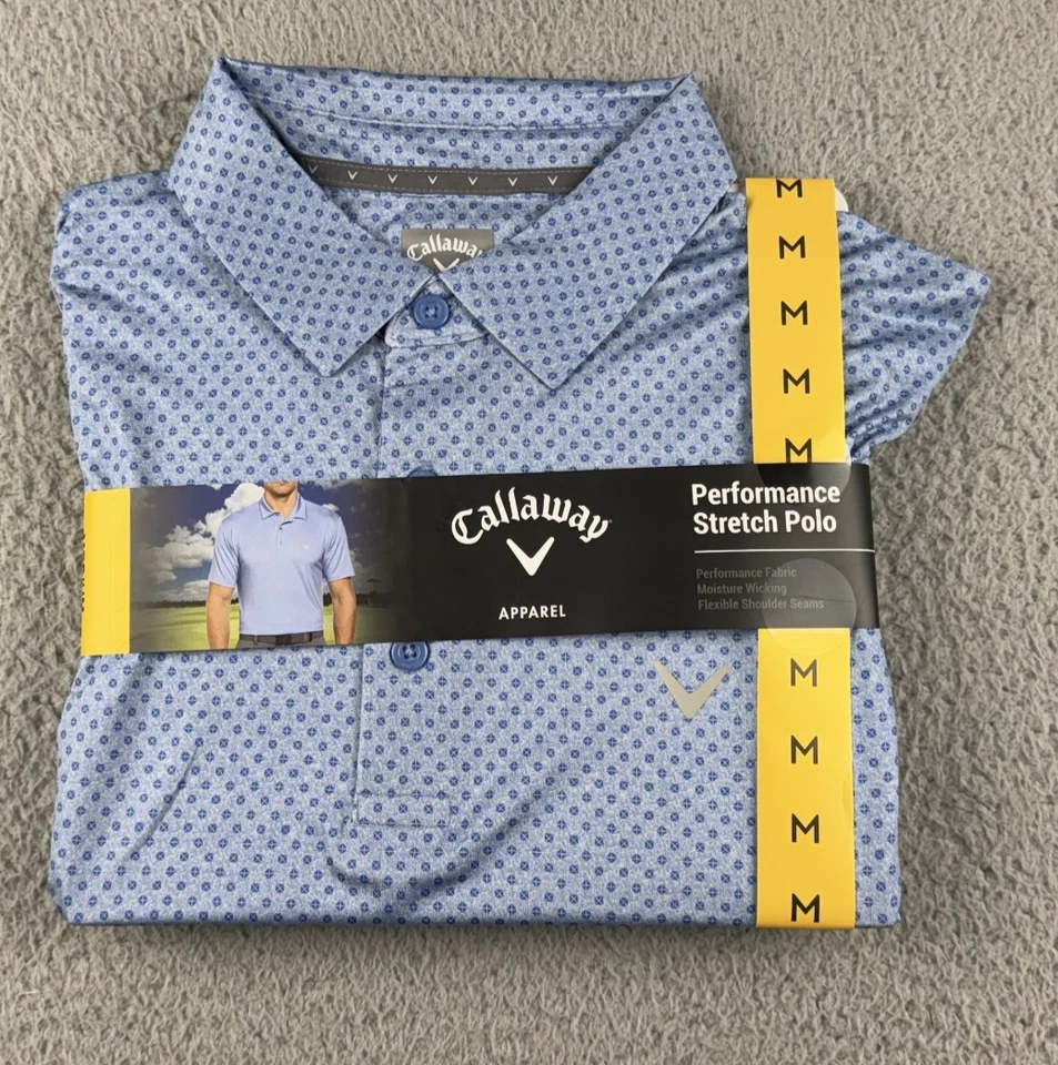 Callaway Moisture Wicking Performance Short Sleeve Golf Polo Lt Blue Size XXXL