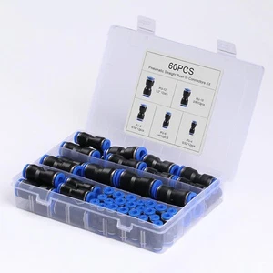 60pcs Quick Connect Air Hose Fittings, Pneumatic Push to Connect Fittings Kit... - Picture 1 of 7