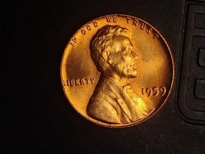BU 1959-P Lincoln Cent. Doubled Die Obverse FS-101. Red Problem Free Coin!! - Image 1 of 4