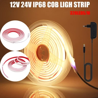 IP68 Neon COB LED Streifen 12V 24V Stripe Lichtband Lichtschlauch Selbstklebend - Bild 1 von 4