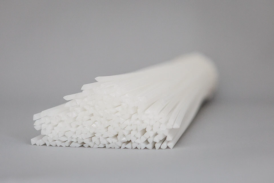 HDPE Plastic welding rods (3mm) white triangle polyethylene PEHD pack of 30pcs