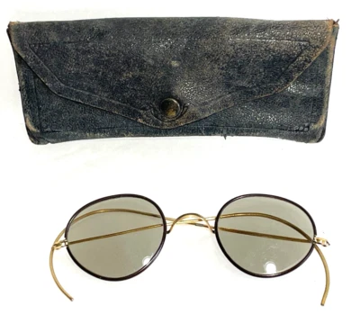 VIN. IMPERIAL Prescription Sunglasses- OLIPTICAL FRAMED 1900's W/Case - Imagem 1 de 4