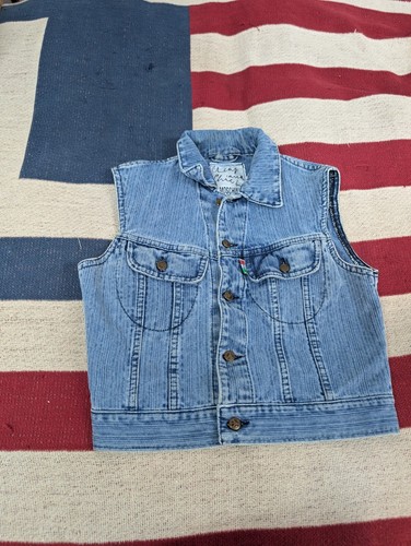 MOSCHINO CHEAP AND CHIC giacca gilet blu denim con colletto taglia L