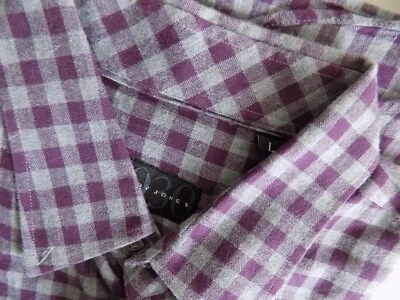 BOBBY JONES 1930 Size LARGE Shirt Purple and gray Check Casual Cotton Mens - Image 1 of 4