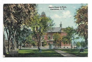 Claremont New Hampshire Postcard Opera House and Park Street View Circa 1912 - Bild 1 von 2