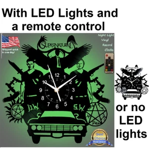 Supernatural vinyl record wall clock w/wo LED back light DVD poster t shirt art - Picture 1 of 7