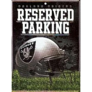 11" oakland raiders nfl football helmet team logo reserved parking street sign - Picture 1 of 1