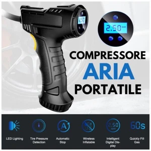 PISTOLA GONFIAGGIO GOMME PNEUMATICI AUTO MOTO COMPRESSORE PORTATILE A BATTERIA - Imagen 1 de 11