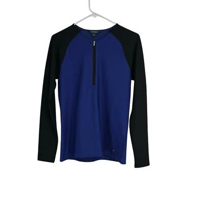 Top Lauren Ralph Lauren Active Wear Med Negro/Púrpura Poliéster/Azul Elastano 1/2 Cremallera Foto 1 de 4