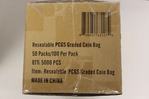 (5000) Humongous Hoard Resealable PCGS Graded Coin Bags - 50 Packs of 100 Case - Picture 1 of 2