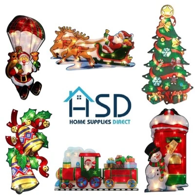 Window LED Christmas Silhouette Lights Festive Decoration Indoor B/O Small/Large - Image 1 of 3