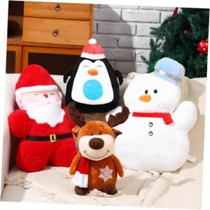 4 Pcs 3D Christmas Throw Pillow Christmas Santa Claus Pillow Snowman Pillow - Picture 1 of 7