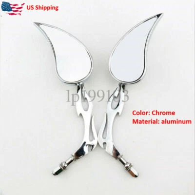 Chrome Motorcycle Mirrors For Harley-Davidson Sportster XL 883 1200 XLH Custom Foto 1 de 4