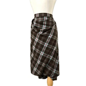 Vivienne Westwood Red Label Asymmetric Long Skirt Brown Plaid Size 3 - Bild 1 von 12