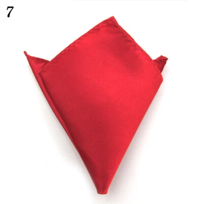 Men's Party Suit Pocket Square Solid Smooth Handkerchief Kerchief Towel Hanky US - Image 1 of 4