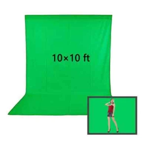 PHOTOGRAPHY and Video 10 ft. x 10 ft. Green Screen Chromakey Muslin Backdrop - Picture 1 of 6