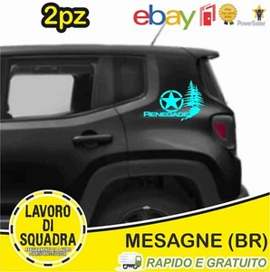 2 Adesivi Stella Militare cm33 x 22 US ARMY Jeep renegade fuoristrad 4X4 celeste - Picture 1 of 2