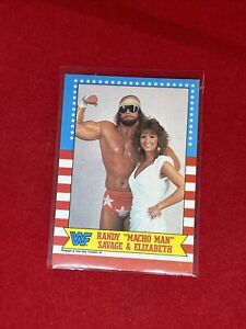 1987 O-Pee-Chee WWF Randy Savage Macho Man Miss Elizabeth #7 Wrestling WWE OPC