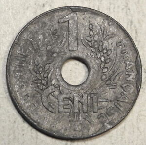 French Indo-China Cent 1941, Vichy Issue, KM24.3, Uncirculated  1130-33