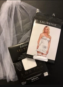 Adult Costume Sexy Bride Dress Bundle Set -White New - Picture 1 of 3