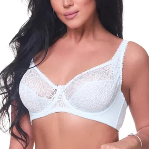 UK Womens Bra Brassiere Lace Sexy Lingerie Ladies Tops Plus Size 36-42 D E F Cup - Picture 1 of 32