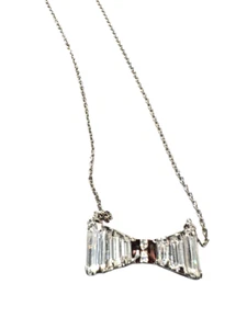 Iconic Henri Bendel crystal bow necklace with ruby tone accent.  Free shipping - Picture 1 of 2