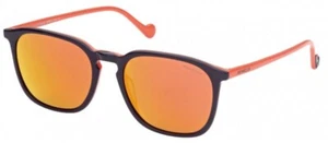 Moncler ML0150 92L Blue/Orange Square Plastic Sunglasses Frame 56-19-150 - Picture 1 of 2