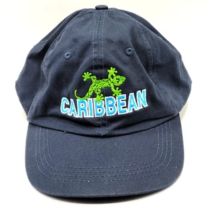 CARIBBEAN LIZARD Logo Navy Blue Unisex Distressed Baseball Hat Cap Adjustable - Picture 1 of 11