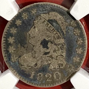 NGC-F!  1820 LARGE O CAPPED BUST DIME - Picture 1 of 3