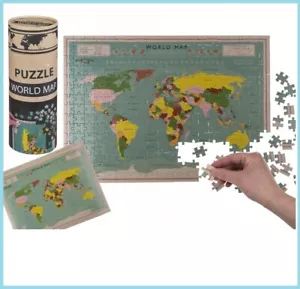 LOOK mapa del mundo mapa rompecabezas 300 piezas aprox. 50x35 cm en caja regalo - Imagen 1 de 10