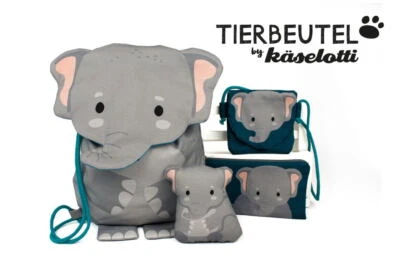 0,8m Tierbeutel by Käselotti, Elefant, Panel für Kinderrucksack (18,13 EUR/m) - Bild 1 von 4