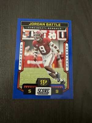 2023 Score Showcase Blue /100 #386 JORDAN BATTLE Cincinnati Bengals RC Rookie - Image 1 of 3