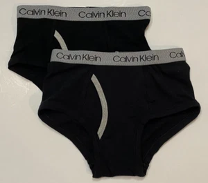 Calvin Klein Boy's Briefs - Black - Youth - Small - 2 Briefs - Picture 1 of 2