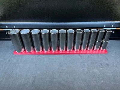 3D RHINO Halfords Advanced 1/2" Deep Socket Holder (Holds 12) | Socket Organiser