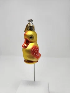 Discovery Channel Store Pato Amarillo Adorno de Navidad, 3" Vidrio Soplado Pájaro - Imagen 1 de 6