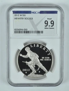 2012-W Infantry Soldier Commemorative Silver Dollar Proof 9.9 UCAM NGC X - Picture 1 of 5